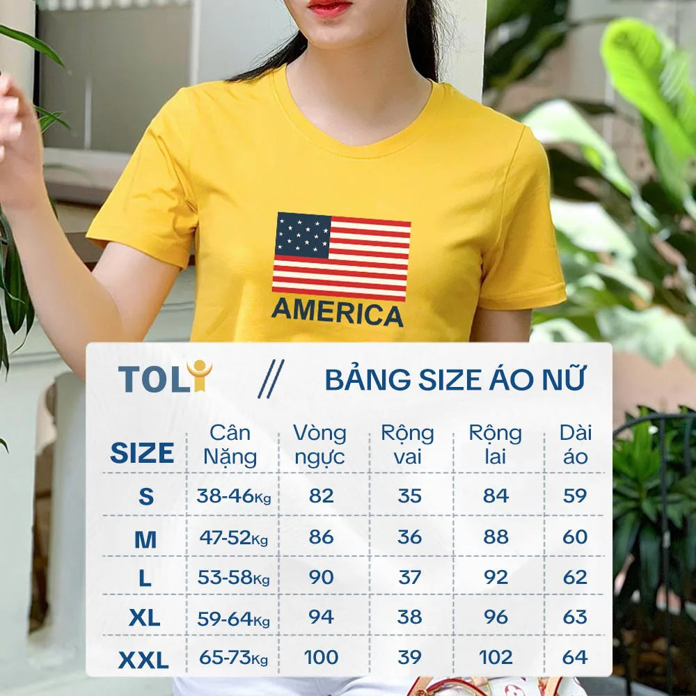 Áo thun nữ tay ngắn-Cổ Tròn-In logo chữ TL