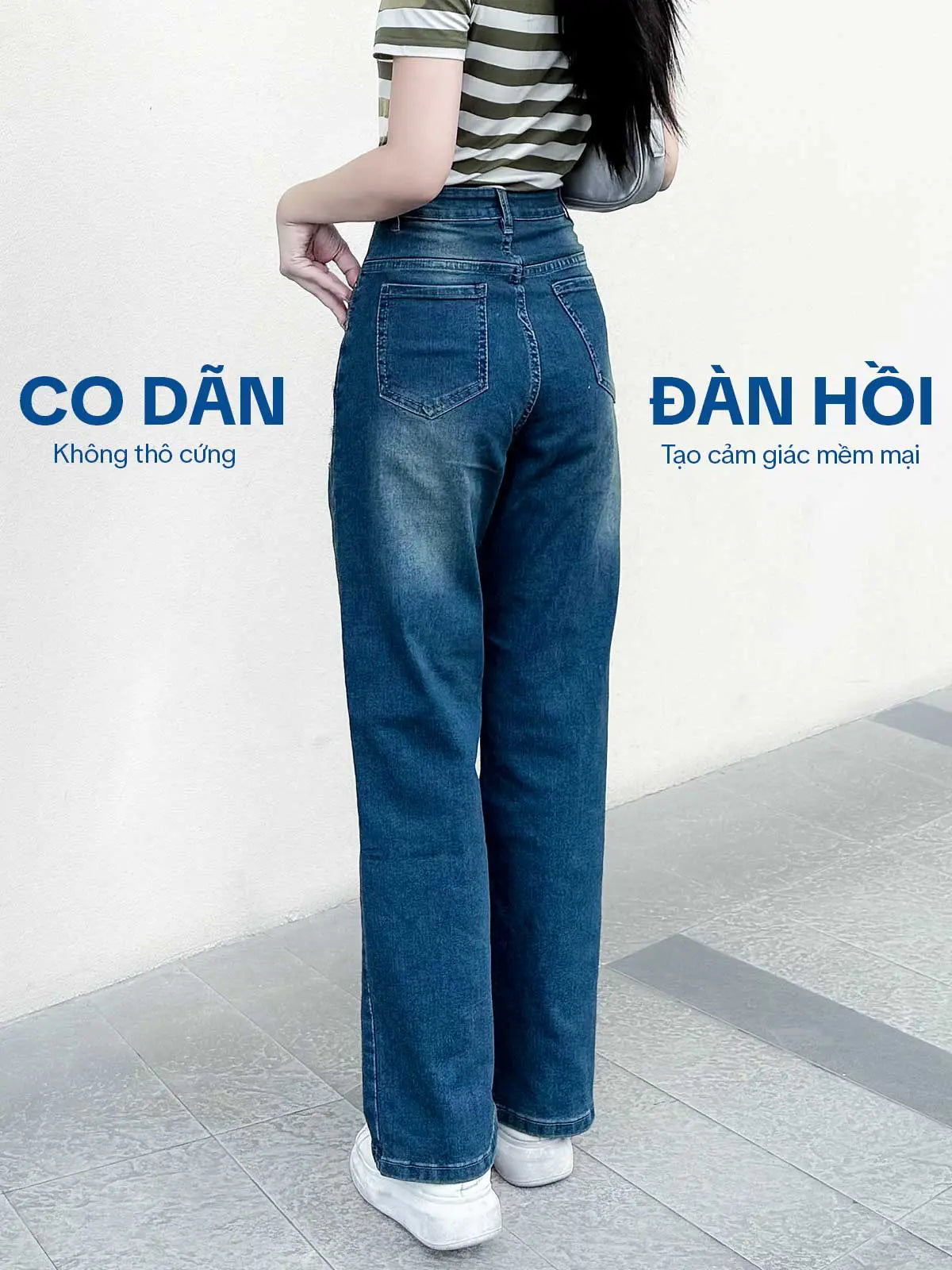 Quần Jean Nữ TOLI Ống Suông Rộng