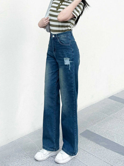 Quần Jean Nữ TOLI Ống Suông Rộng