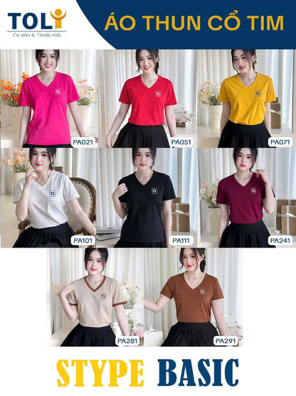 Áo thun nữ tay ngắn - In logo chữ TL