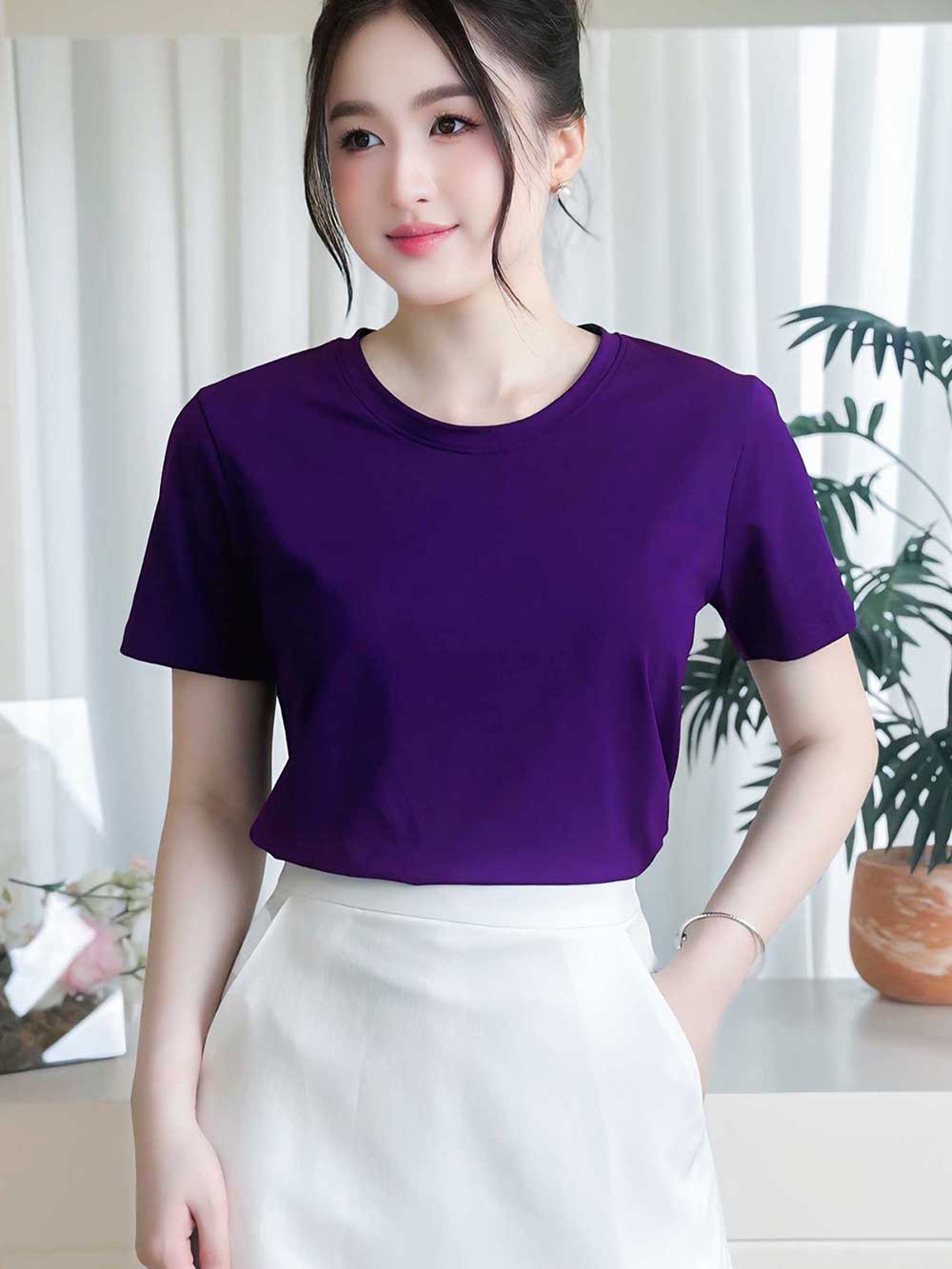 Áo thun nữ cổ tròn basic, trẻ trung, năng động -16 MÀU-Mã BSB