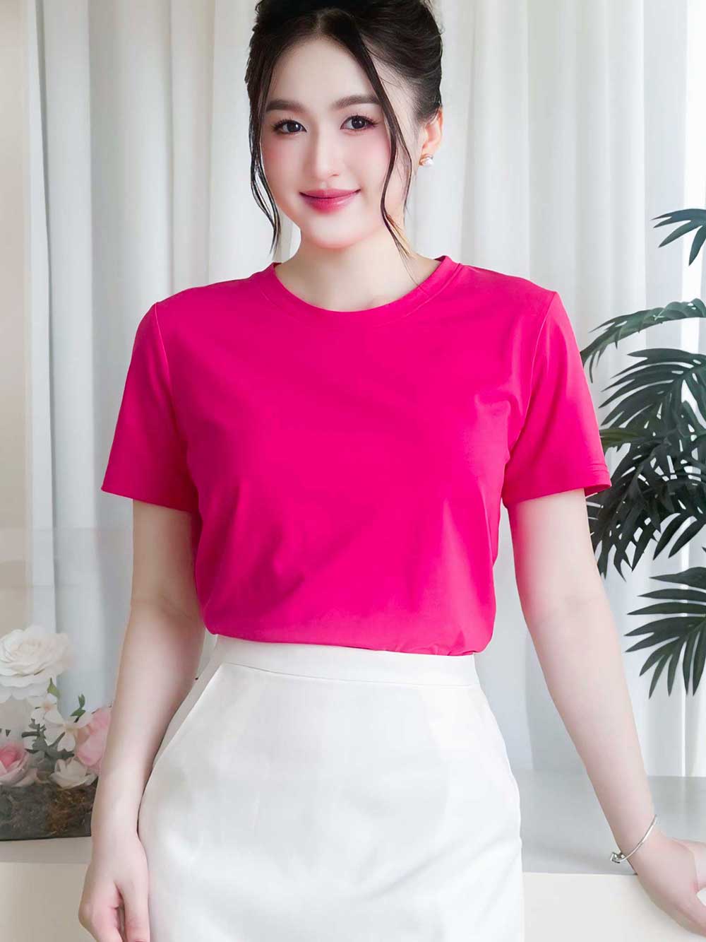 Áo thun nữ cổ tròn basic, trẻ trung, năng động -16 MÀU-Mã BSB