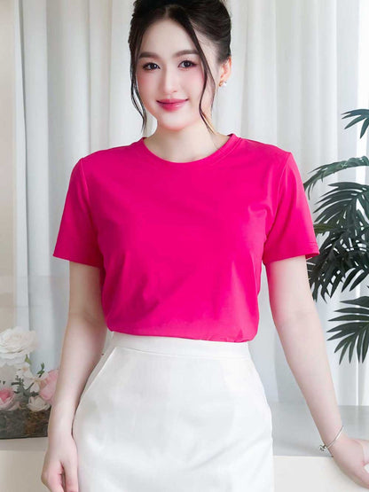 Áo thun nữ cổ tròn basic, trẻ trung, năng động -16 MÀU-Mã BSB