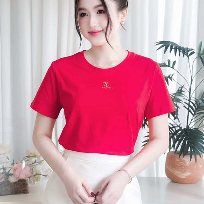 Áo thun nữ tay ngắn-Cổ Tròn-In logo chữ TL