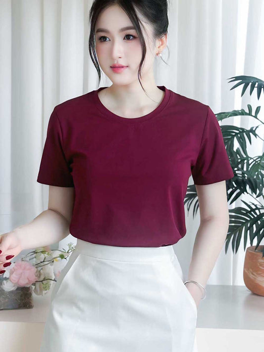 Áo thun nữ TOLI, cổ tròn basic, trẻ trung, năng động-Mã BSB