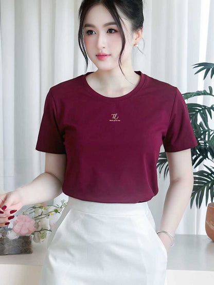 Áo thun nữ tay ngắn-Cổ Tròn-In logo chữ TL