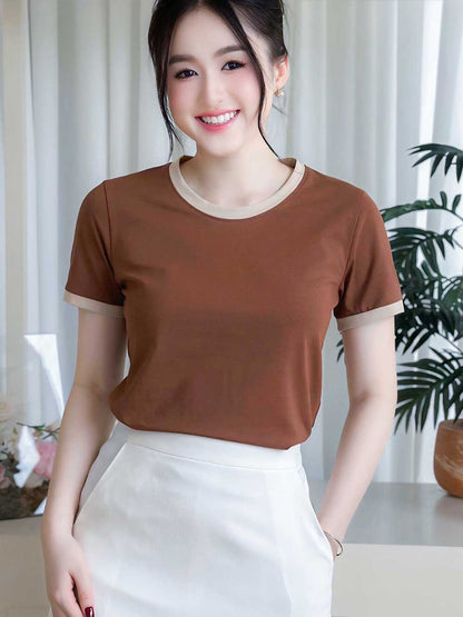 Áo thun nữ cổ tròn basic, trẻ trung, năng động -16 MÀU-Mã BSB