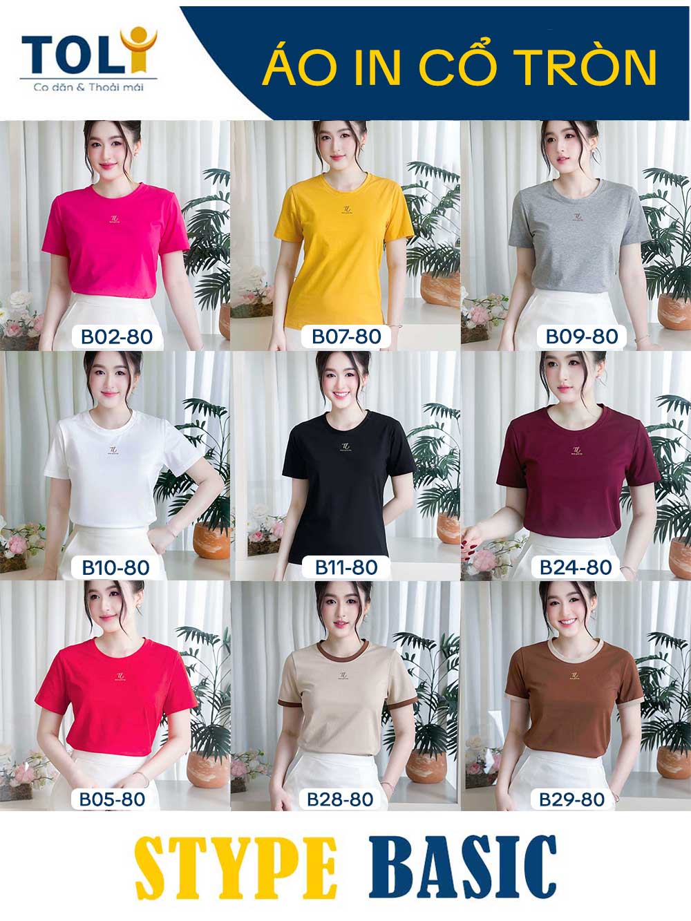 Áo thun nữ tay ngắn-Cổ Tròn-In logo chữ TL