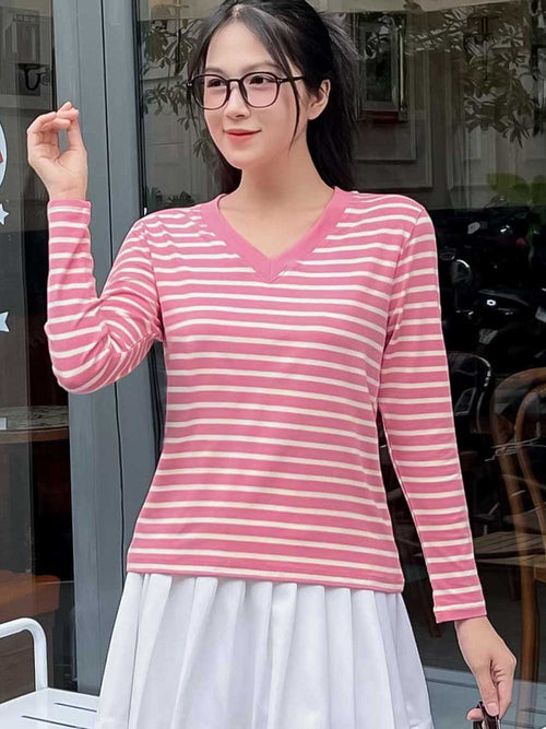 Áo thun TOLI nữ tay dài cổ V