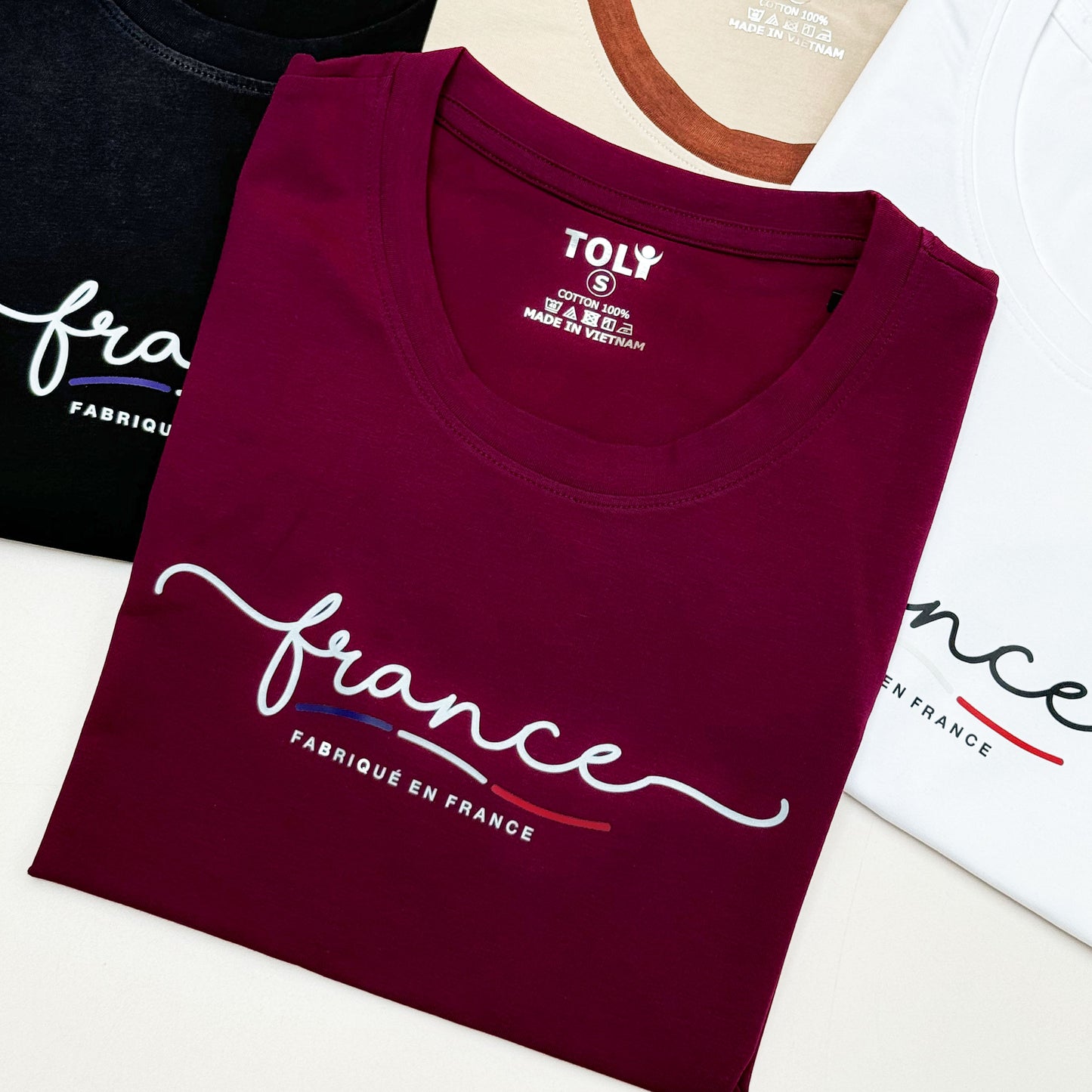 Áo thun nữ tay ngắn-Cổ Tròn-In France