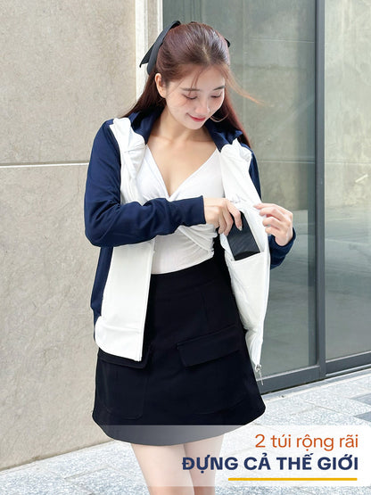 Áo Khoác Nữ ToLi,Phối Màu Thời Trang- Mã KMM