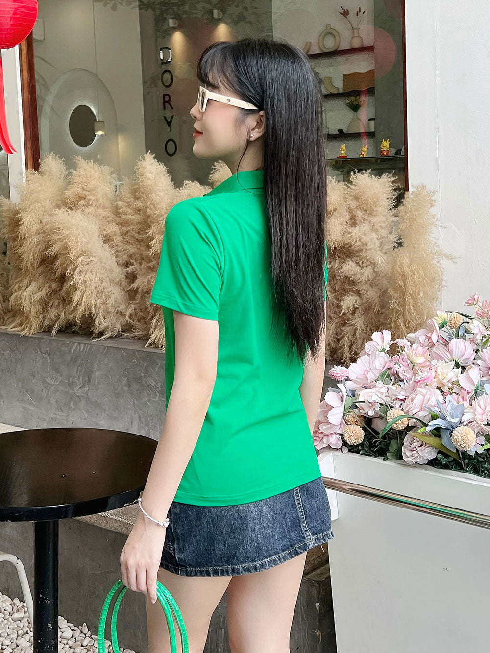 ÁO THUN POLO NỮ-MÀU TRƠN-CỔ SƠ MI