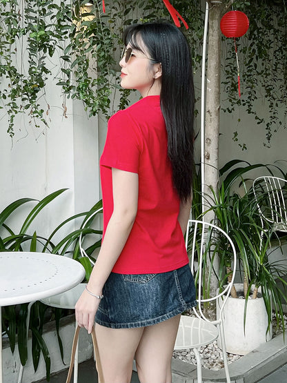 ÁO THUN POLO NỮ-MÀU TRƠN-CỔ SƠ MI