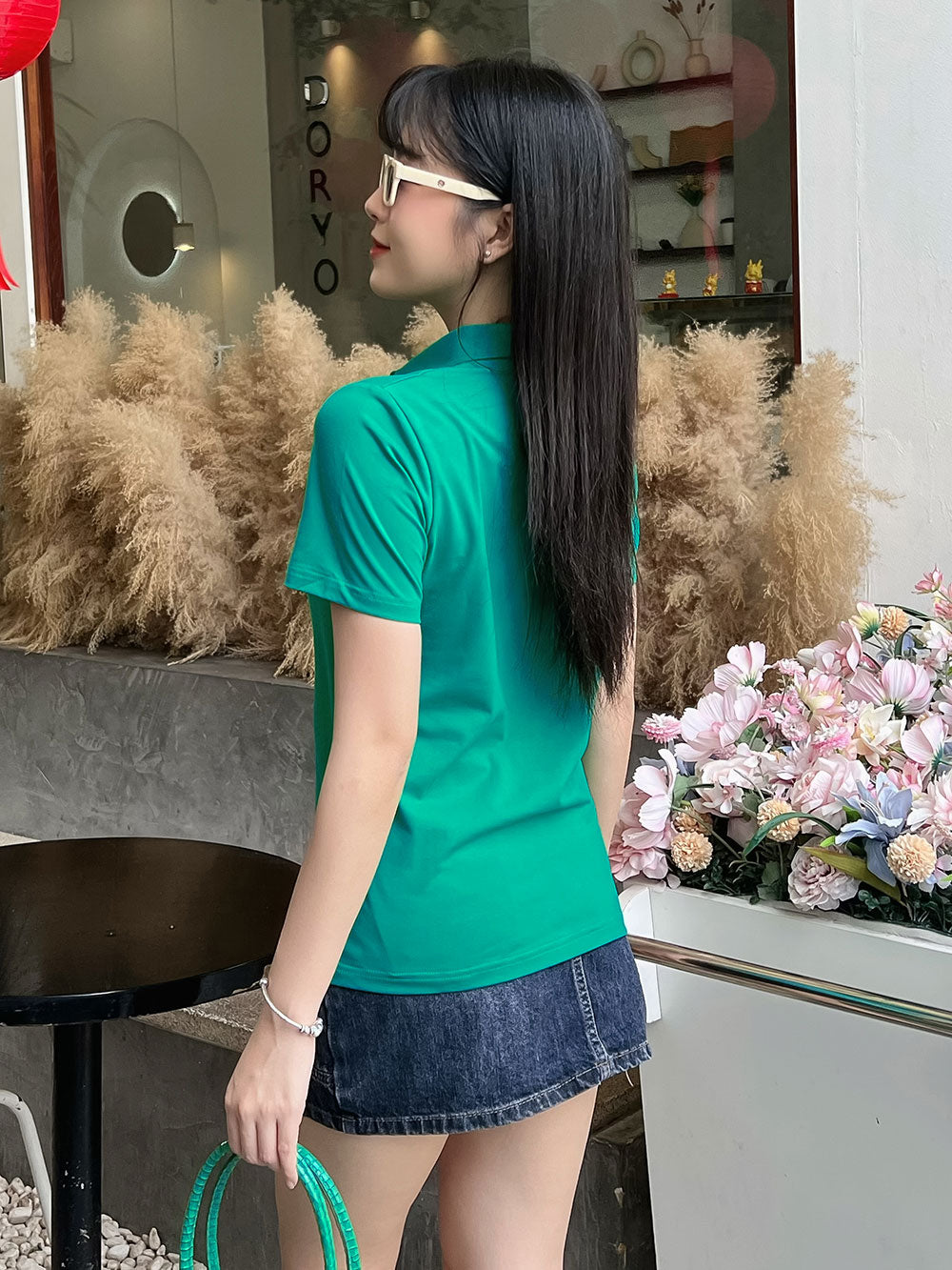 ÁO THUN POLO NỮ-MÀU TRƠN-CỔ SƠ MI