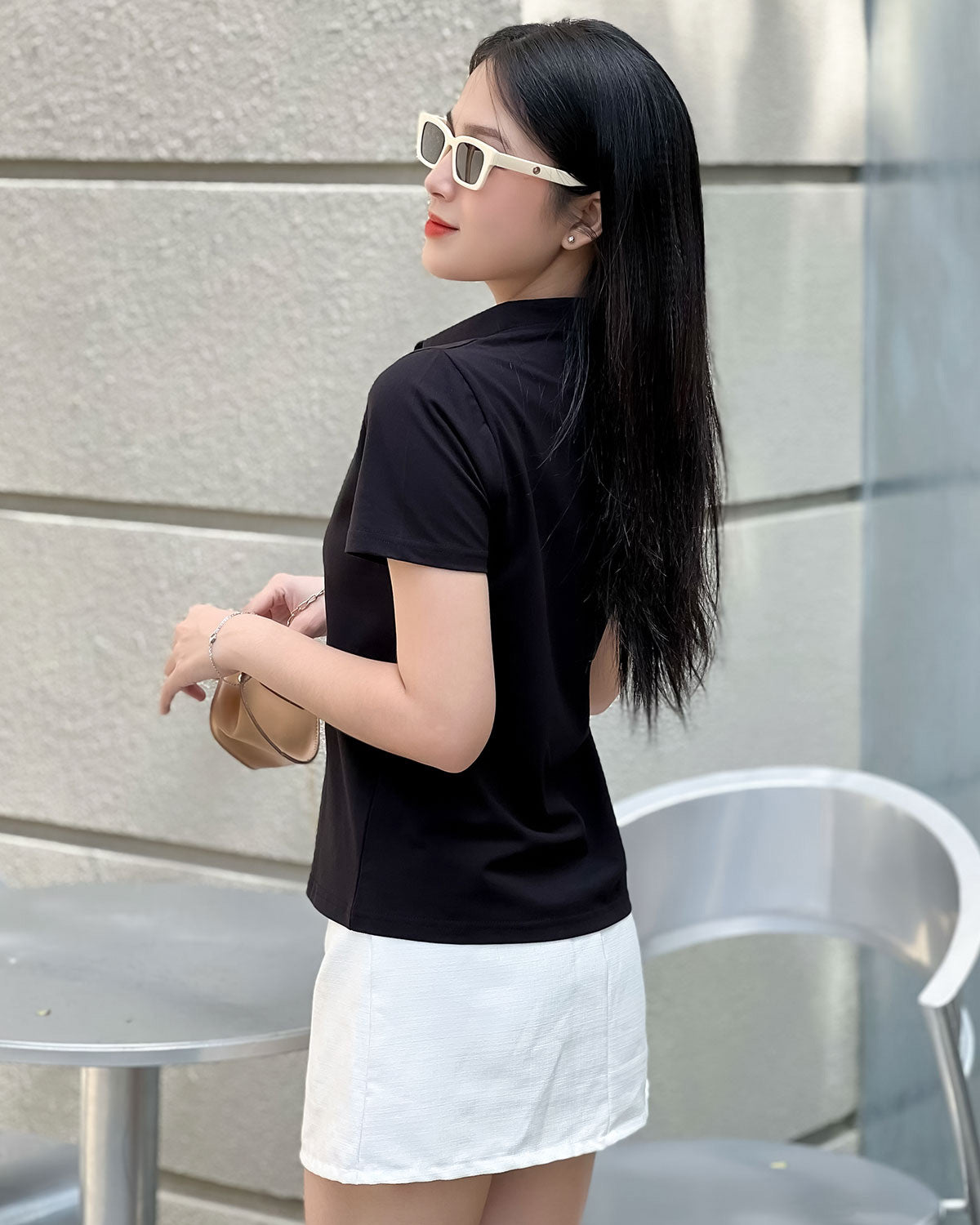 ÁO THUN POLO NỮ-MÀU TRƠN-CỔ SƠ MI