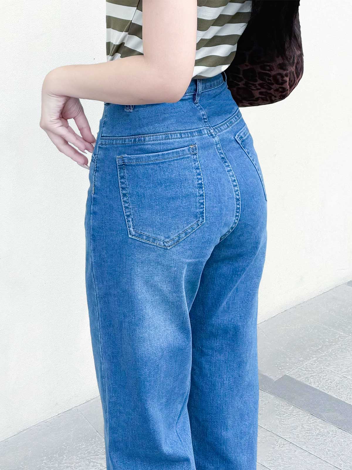 Quần Jean Nữ TOLI Ống Suông Rộng