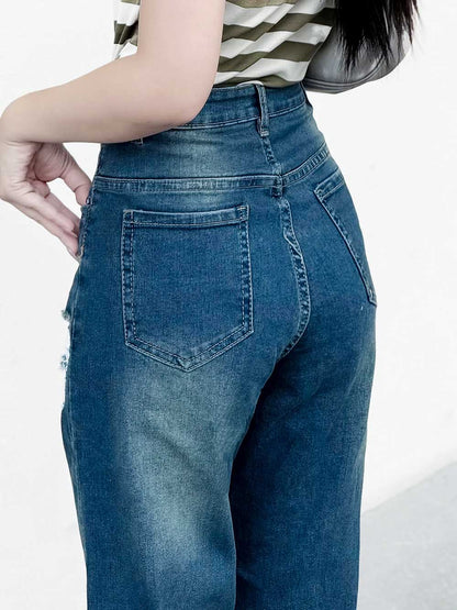 Quần Jean Nữ TOLI Ống Suông Rộng