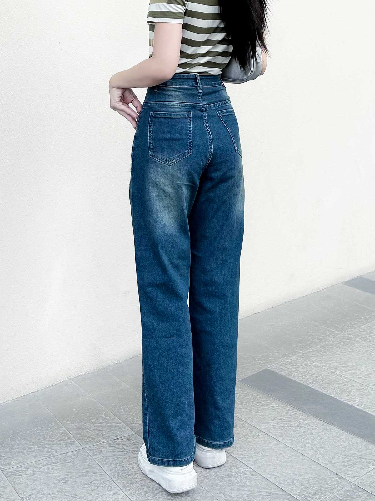 Quần Jean Nữ TOLI Ống Suông Rộng