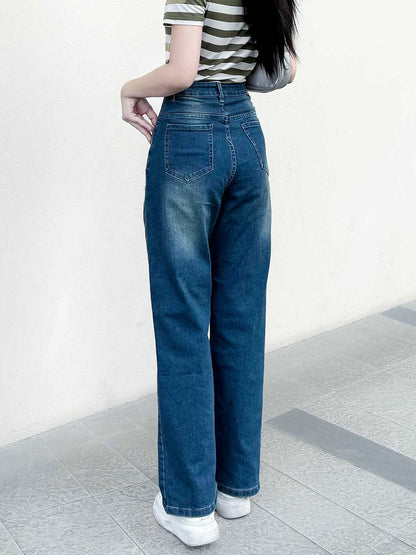 Quần Jean Nữ TOLI Ống Suông Rộng