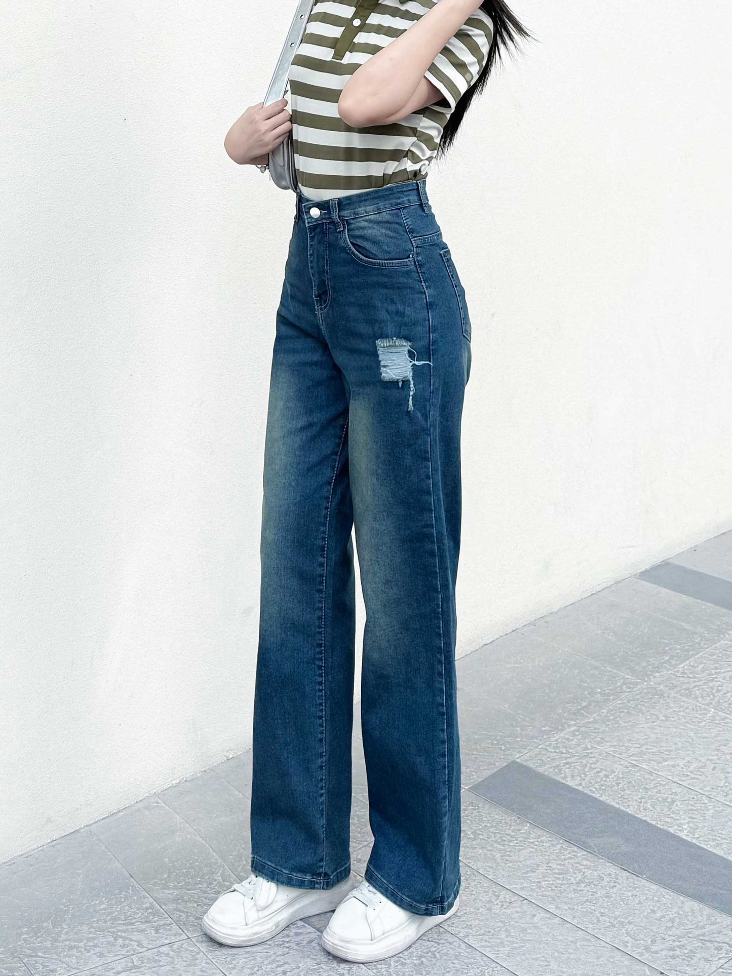 Quần Jean Nữ TOLI Ống Suông Rộng