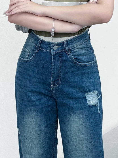 Quần Jean Nữ TOLI Ống Suông Rộng