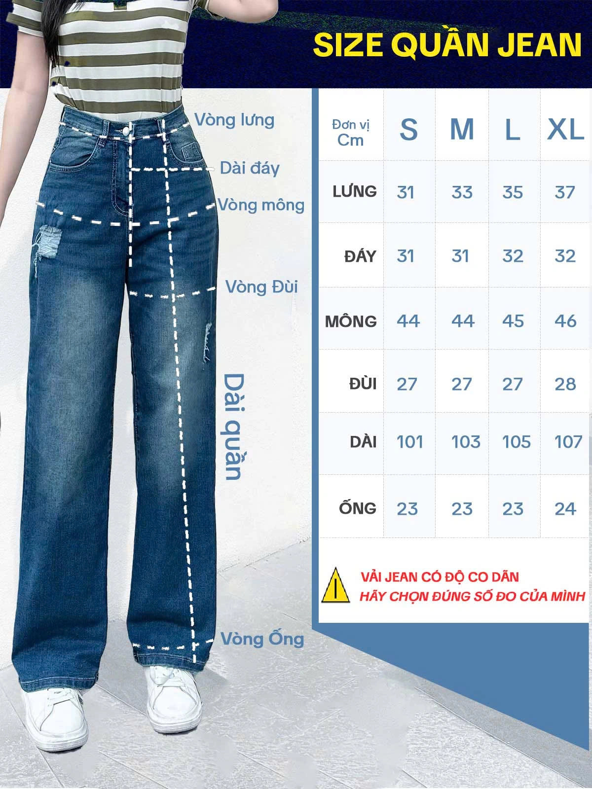 Quần Jean Nữ TOLI Ống Suông Rộng