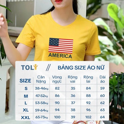 Áo thun nữ tay ngắn - In logo chữ TL