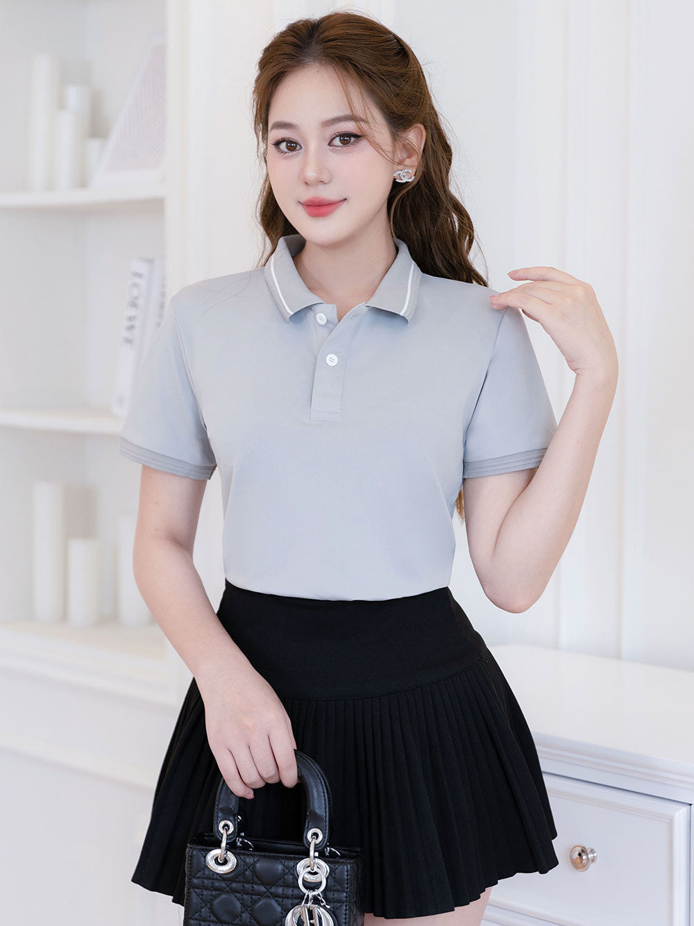 ÁO THUN POLO NỮ-CỔ BO DỆT ĐỘC QUYỀN -MÃ PLK