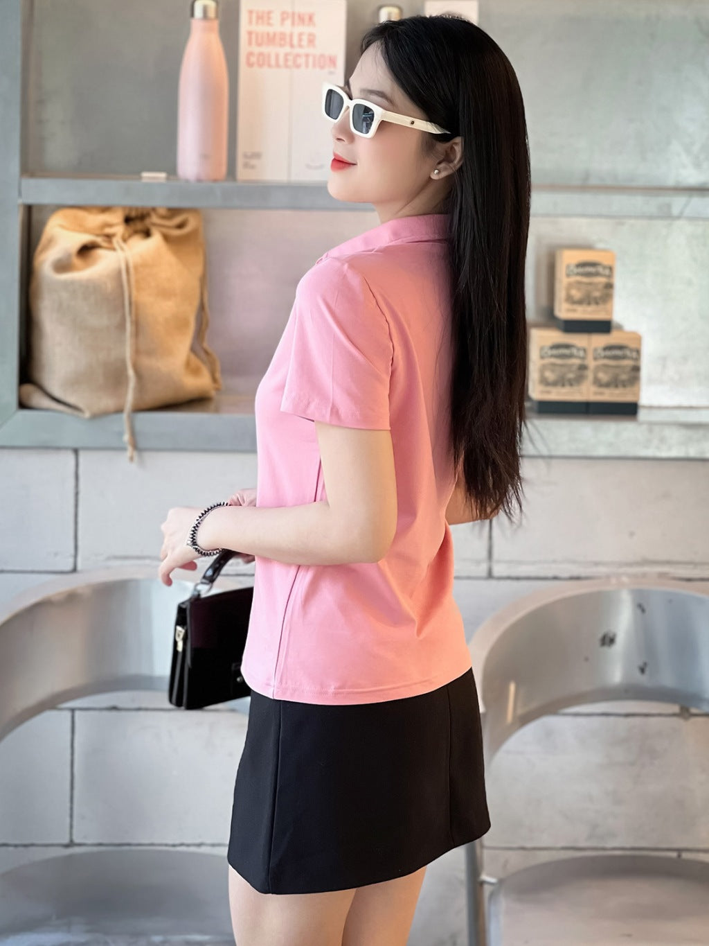 ÁO THUN POLO NỮ-MÀU TRƠN-CỔ SƠ MI