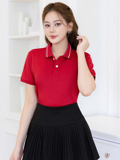 Áo thun Polo nữ TOLI cổ bo độc quyền, kiểu dáng thanh lịch, mã PLK